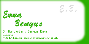 emma benyus business card